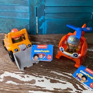 Fisher Price Little People Chopper & Bulldozer NEW